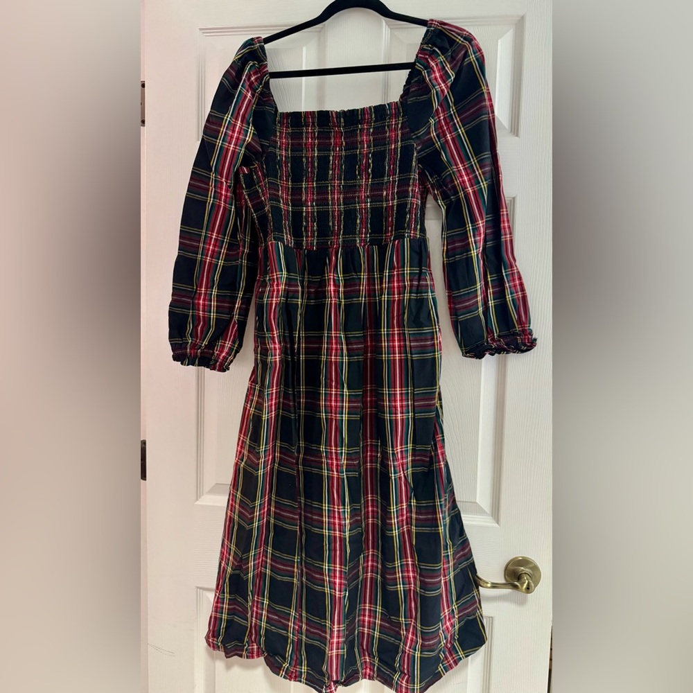 J. Crew Women’s Plaid Jacket Dress with Long Sleeves. Size Large.